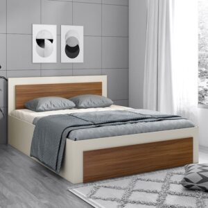 Dimora King Size Bed with Hydraulic Storage in Frosty White Colour